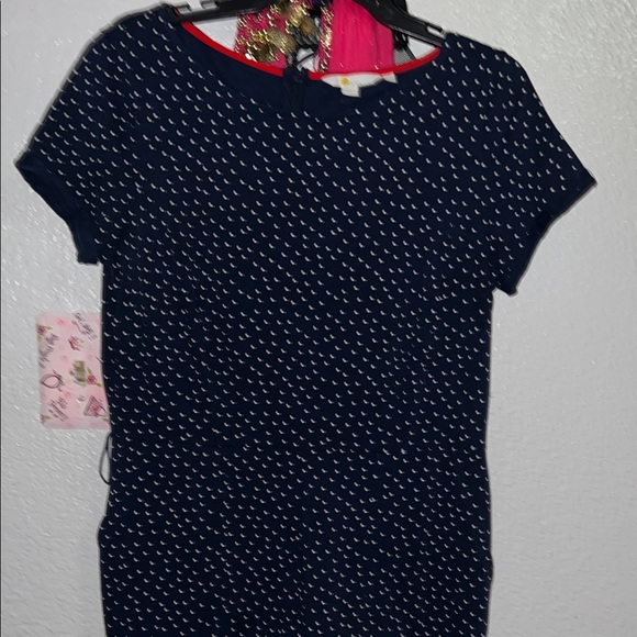 Boden Caitlin jumpsuit in navy blue with white polka dots Size 10 P - Picture 3 of 8